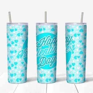 Custom 20oz turquoise Valentines Day tumbler!